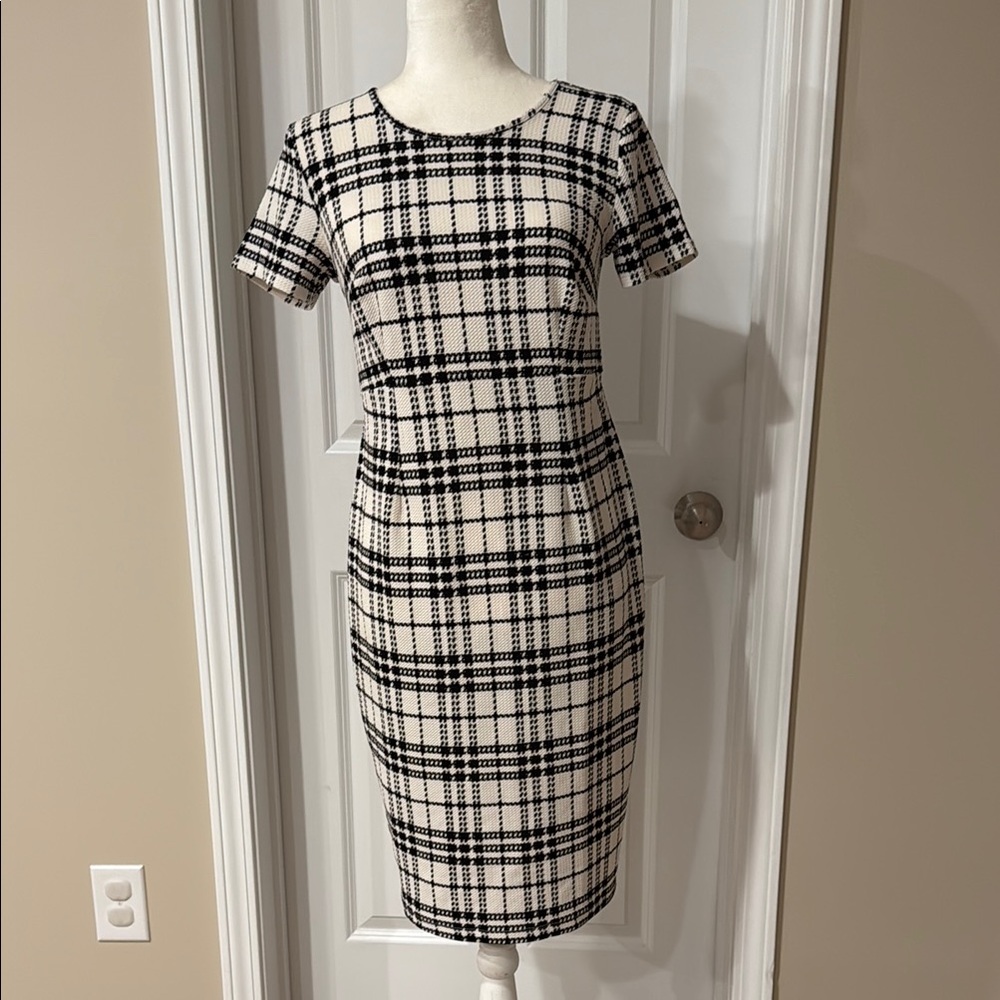 Plaid Black and White Women's Dress